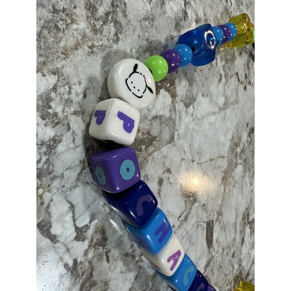 Vintage Sanrio Pochacco Street Dog Extraordinaire Necklace Beaded Craft no Clasp - Picture 2 of 6